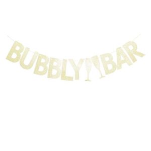 bubbly bar gold glitter banner for wedding engagement/bachelorette/bridal shower party sign supplies