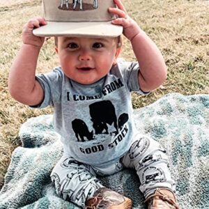 3PCS Newborn Baby Boy Clothes Western Cowboy Letter Printed Bodysuit Romper Pants Hats Coming Home Outfits (Come Good Stock Summer, 0-3 Months)