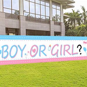 Large Boy or Girl Yard Sign Banner Gender Reveal Party Decorations Hanging Banner Party Supplies for Outdoor Birthday Party Decorations