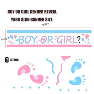 Large Boy or Girl Yard Sign Banner Gender Reveal Party Decorations Hanging Banner Party Supplies for Outdoor Birthday Party Decorations