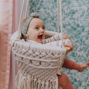 handmade macrame baby swing natural rope hammock for baby macrame swing chair for baby