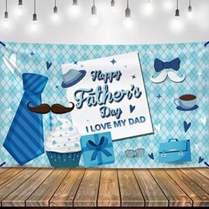 XtraLarge, Happy Fathers Day Banner - 72x44 Inch | Happy Fathers Day Decorations | Happy Fathers Day Backdrop for Photography | Happy Father's Day Party Decorations | Blue Fathers Day Decorations