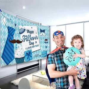 XtraLarge, Happy Fathers Day Banner - 72x44 Inch | Happy Fathers Day Decorations | Happy Fathers Day Backdrop for Photography | Happy Father's Day Party Decorations | Blue Fathers Day Decorations