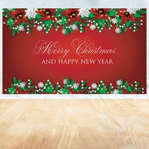 Christmas Wall Scene Setters Merry Christmas Banner Decorative Xmas Background Scene Setters for Home Wall Decoration Christmas Party Decor (Color 1)