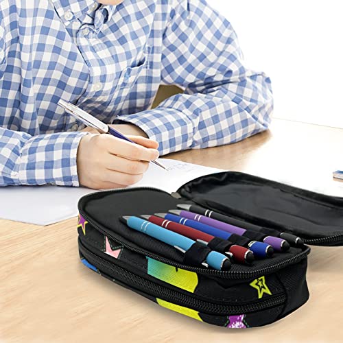 Custom Pencil Pen Case, Personalized Pencil Bag Pouch Box with Zipper, Pencil Pouch for School Office and Travel Colorful Unicorn