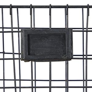 Deco 79 Metal Rectangle Magazine Rack Holder with Suspended Baskets and Label Slot, 16" x 3" x 28", Black