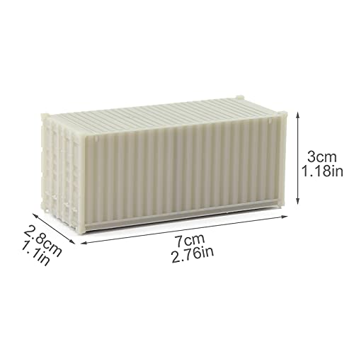 C8720JJ 8pcs HO Scale 1:87 Shipping Container Blank Uncolored Cargo Box (20ft)