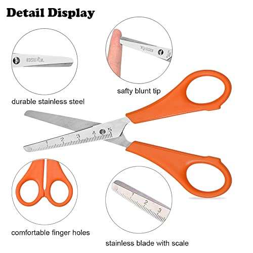 Scissors Bulk for Kids, EZZGOL 96 PACK 5” Safety Blunt Tip Student Scissors, 6 Assorted Colors Kid Craft Scissors for Cutting Regular Paper,Construction Paper,Cards