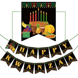 happy kwanzaa banner party decoration supplies – african heritage holiday paper hanging banner kwanzaa decorations