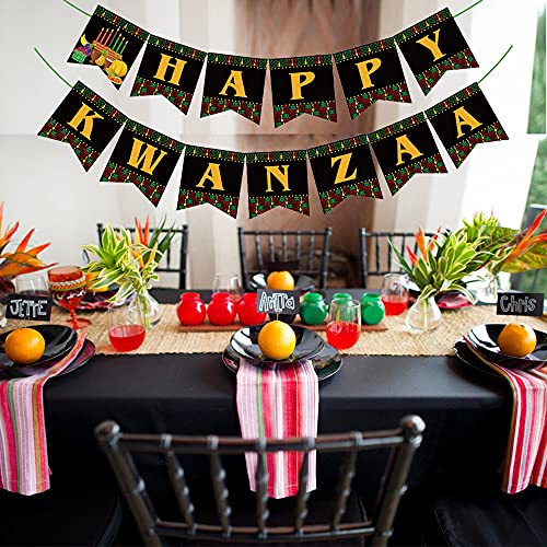 Happy Kwanzaa Banner Party Decoration Supplies - African Heritage Holiday Paper Hanging Banner Kwanzaa Decorations