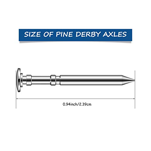 4 Pieces Car Axles Compatible with Pinewood Polished and Graphite Coated Axles for Reducing Friction and Increasing Speed