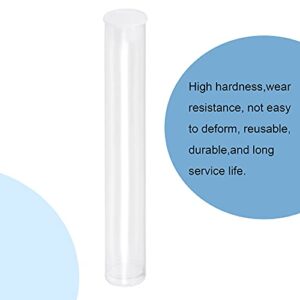 MECCANIXITY Clear Storage Tube 0.6"x5"(15mmx124mm) Lightweight for Bead Containers, Craft, DIY with White Caps 4 Pack