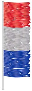 car auto dealer supplies antenna flag – metallic fringe red, silver & blue (set of 12) patriotic 4th of july