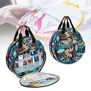 embroideries bags embroidery storage embroidery project bag 600d oxford bag for cross stitch embroidery supplies multifunctional portable carrying bag beginner embroidery kit for adults (bag only)