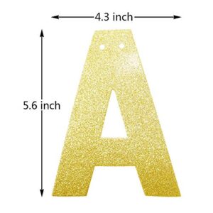 Young Wild & Three Banner, Vintage Gold Glitter Sign for Kids' 3rd Birthday Party Bunting Decorations