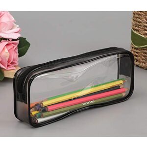 Onene 6 Pieces Clear PVC Pen Pencil Case with Zipper, Transparent Pencil Bag Makeup Pouch