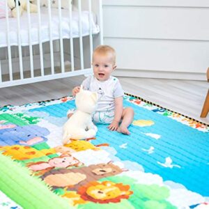 Moiré Baby 3D Paper Craft Animal Learning Baby Play Mat Extra Large 76 in. x 58 Padded ABC Crawling Carpet for Babies (3D Paper Craft Animal)
