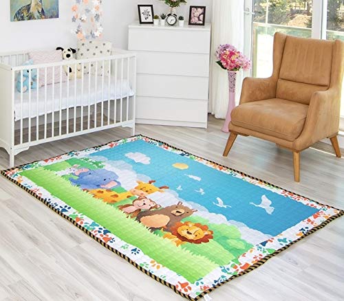 Moiré Baby 3D Paper Craft Animal Learning Baby Play Mat Extra Large 76 in. x 58 Padded ABC Crawling Carpet for Babies (3D Paper Craft Animal)