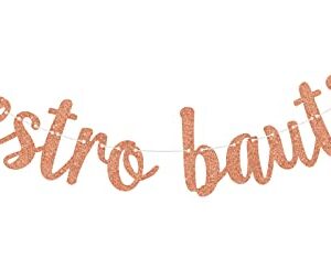 Nuestro Bautizo Banner, Spanish Baptism Party Decorations, First Holy Communion Decor, Kid's Birthday Baby Shower Party Decoration Supply Rose Gold Glitter