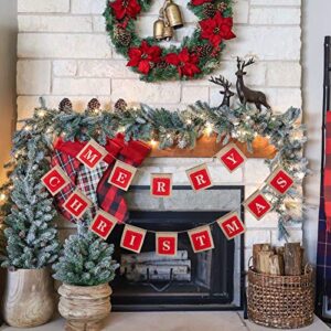 christmas decorations for the home, hogardeck merry christmas banners, burlap christmas decorations, rustic farmhouse christmas decor, christmas sign hangings for windows, door entry, fireplace, wall