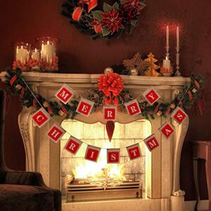 Christmas Decorations for the Home, hogardeck Merry Christmas Banners, Burlap Christmas Decorations, Rustic Farmhouse Christmas Decor, Christmas Sign Hangings for Windows, Door Entry, Fireplace, Wall