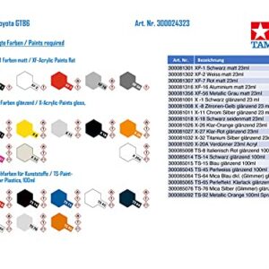 TAMIYA 300024323 Toyota GT86 Kit-Highly Detailed Model 1:24 Scale Movable Wheels and Steering 116 Pieces