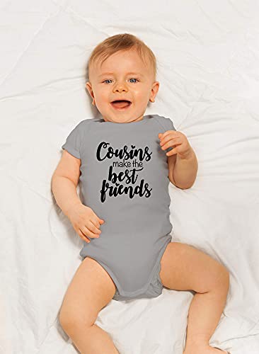 CBTwear Cousins Make the Best Friends - I'm Going to Be A Big Cousin - Cute Infant One-Piece Baby Bodysuit (6 Months, Heather Grey)