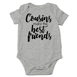 cbtwear cousins make the best friends – i’m going to be a big cousin – cute infant one-piece baby bodysuit (6 months, heather grey)