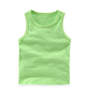 HAOLUKI Toddler Baby Boy's Sleeveless Tank Tops Kids Girls Summer Basic Cami Shirts Cotton Athletic Undershirts T-Shirts Vest Light Green 12 Months