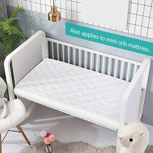 Pack n Play Mattress Pad and Pack N Play Mattress Topper, Trifold Playard Mattress Topper, Waterproof Crib Mattress Pad Cover for Pack N Play - 39" x 27" Fitted Pad