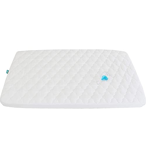 Pack n Play Mattress Pad and Pack N Play Mattress Topper, Trifold Playard Mattress Topper, Waterproof Crib Mattress Pad Cover for Pack N Play - 39" x 27" Fitted Pad