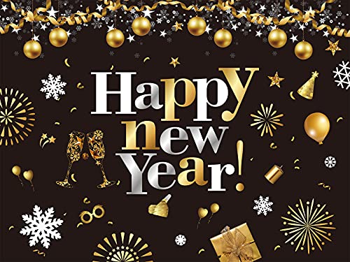 GOER 78 Inch New Year Banner for 2023 New Year Eve Party Decorations Photo Backdrop