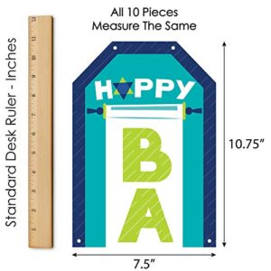 Big Dot of Happiness Blue Bar Mitzvah - Hanging Vertical Paper Door Banners - Boy Party Wall Decoration Kit - Indoor Door Decor