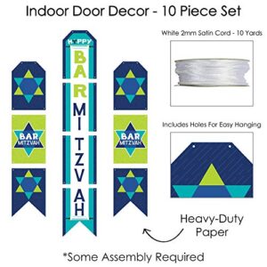 Big Dot of Happiness Blue Bar Mitzvah - Hanging Vertical Paper Door Banners - Boy Party Wall Decoration Kit - Indoor Door Decor