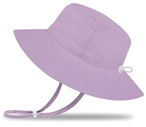 protective baby sun hat with upf 50+ protection adjustable infant summer beach bucket hats for boy & girl breathable toddler swim pool play sunhat with wide brim 2-5 years lavender (50-54 cm)
