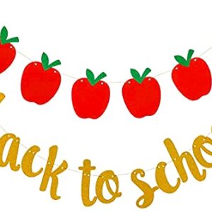 Back to School Banner Apple Garland Banner for First Day of School Classroom Decor Teacher Gifts Apple Themed Party Supplies by Ucity