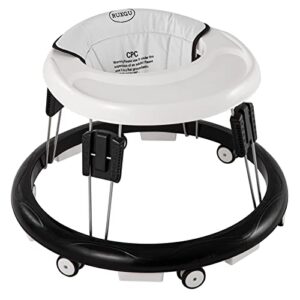 langyi foldable baby walker with safety slider , the oldschool round shape baby walker, suitable for all terrains, babies (6-18 months) (white)