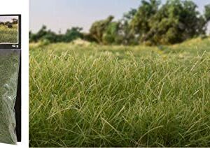 Woodland Scenics Static Grass, 4mm Light Green, 7mm Light Green, 4mm Straw, and 7mm Medium Green (Pack of 4) - with Make Your Day Paintbrushes