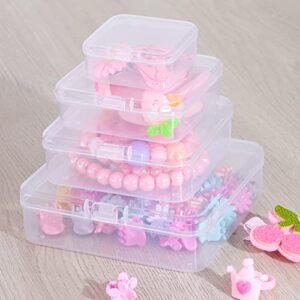 24 Packs Bead Storage, LIOUCBD Clear Small Plastic Containers with Lids, 4 Mixed Sizes Plastic Box for Craft Storage Bobby Pin Earplugs Screws Clips Jewelry