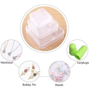24 Packs Bead Storage, LIOUCBD Clear Small Plastic Containers with Lids, 4 Mixed Sizes Plastic Box for Craft Storage Bobby Pin Earplugs Screws Clips Jewelry