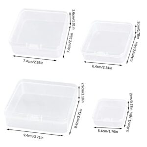 24 Packs Bead Storage, LIOUCBD Clear Small Plastic Containers with Lids, 4 Mixed Sizes Plastic Box for Craft Storage Bobby Pin Earplugs Screws Clips Jewelry