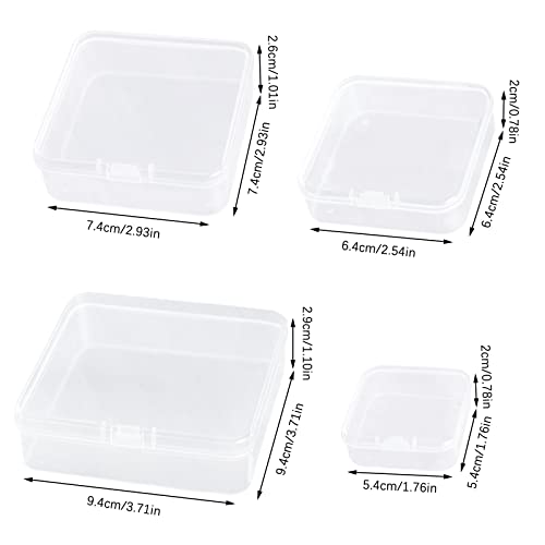 24 Packs Bead Storage, LIOUCBD Clear Small Plastic Containers with Lids, 4 Mixed Sizes Plastic Box for Craft Storage Bobby Pin Earplugs Screws Clips Jewelry