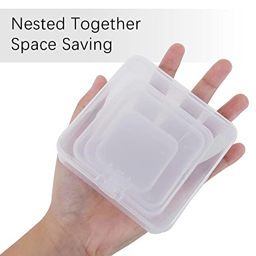 24 Packs Bead Storage, LIOUCBD Clear Small Plastic Containers with Lids, 4 Mixed Sizes Plastic Box for Craft Storage Bobby Pin Earplugs Screws Clips Jewelry