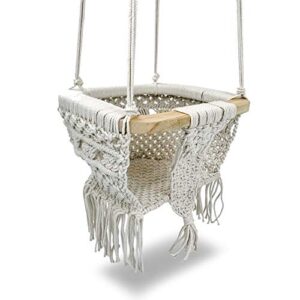 bean sprout baby collection – baby hammock swing chair – macrame swinging chair for baby, infant, toddler – secure & safe baby tree swing for outdoors, indoors, backyard – boho chic room décor