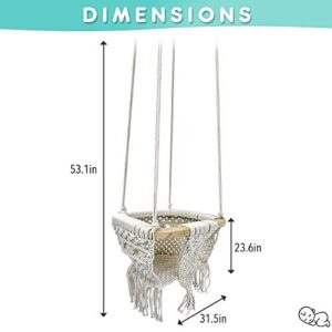 Bean Sprout Baby Collection - Baby Hammock Swing Chair - Macrame Swinging Chair for Baby, Infant, Toddler - Secure & Safe Baby Tree Swing for Outdoors, Indoors, Backyard - Boho Chic Room Décor