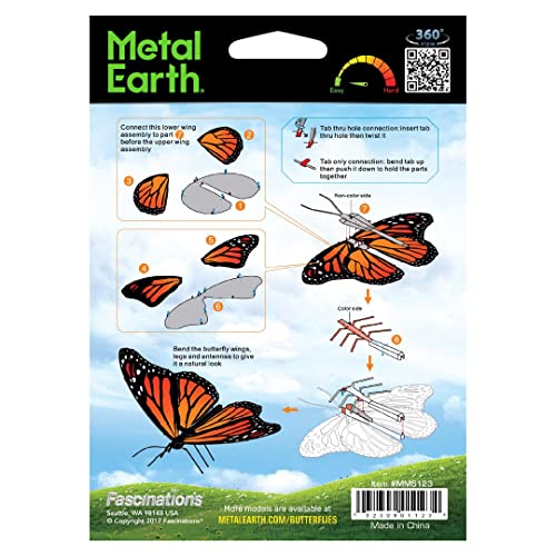 Metal Earth Fascinations Monarch Butterfly 3D Metal Model Kit