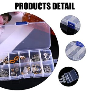 Utoolmart 10 Grid Plastic Transparent DIY Parts Storage Box, Removable Partition, Jewelry Storage Box, Screws, Handicrafts, Parts Storage Box