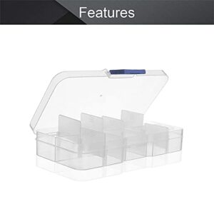 Utoolmart 10 Grid Plastic Transparent DIY Parts Storage Box, Removable Partition, Jewelry Storage Box, Screws, Handicrafts, Parts Storage Box