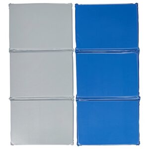 ECR4Kids Everyday 3-Fold Daycare Rest Mat, Blue and Grey (1" Thick)