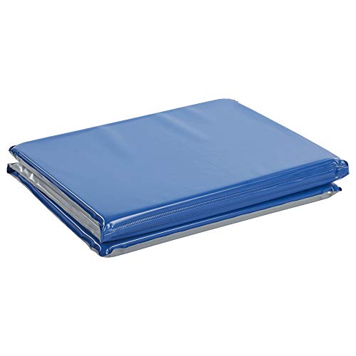 ECR4Kids Everyday 3-Fold Daycare Rest Mat, Blue and Grey (1" Thick)